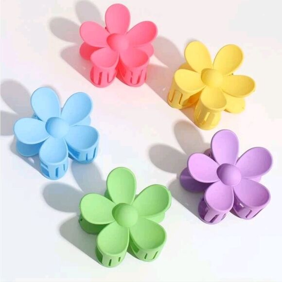 Colorful Flower Hair Claws- 5 - Picture 3 of 3